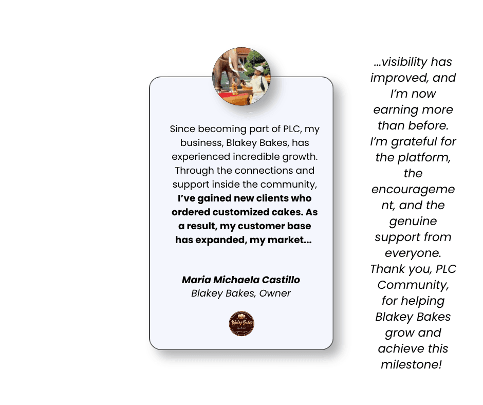 PLC partner testimonial — Maria Michaela Castillo, Blakey Bakes